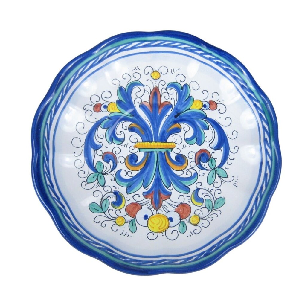 Deruta Hand Painted Italian Ceramic Plate Wall Hanging Floral Italy 7 Inch Decor